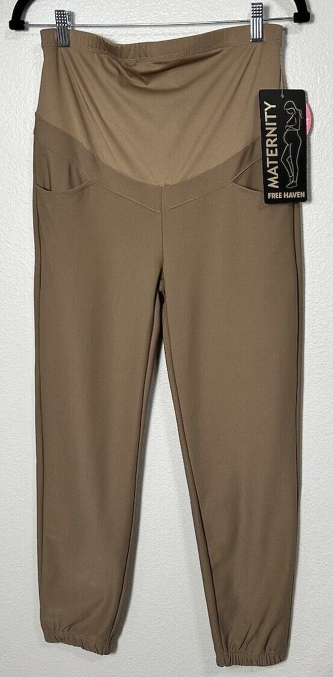 Free Haven Maternity Leggings Adult Size Medium Women’s M Pants Stretch Brown